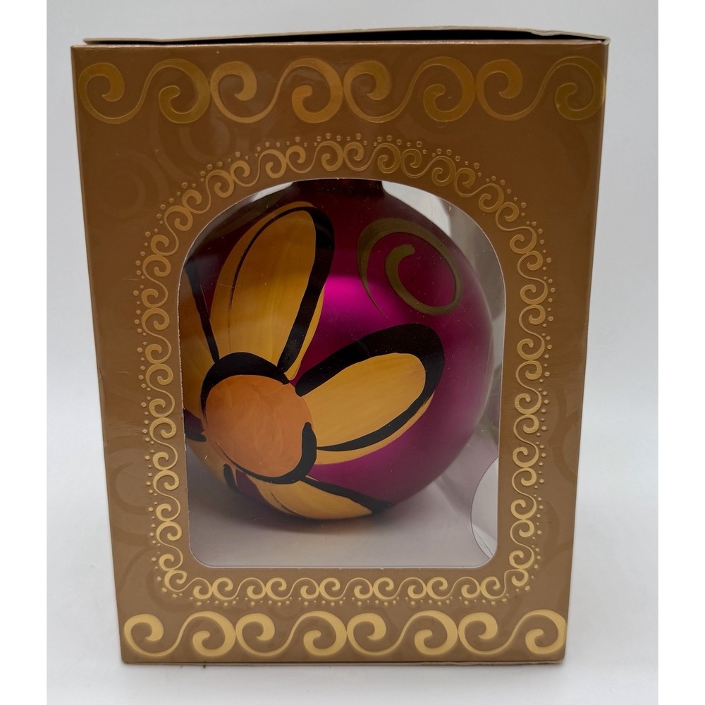 Brushfire Designs Hand Painted Lighted Glass Ornament USB Decor NIB Gift